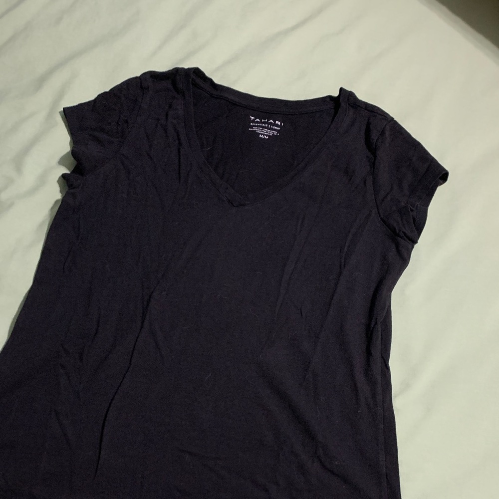 Talbots Black V-Neck Short Sleeve Tee